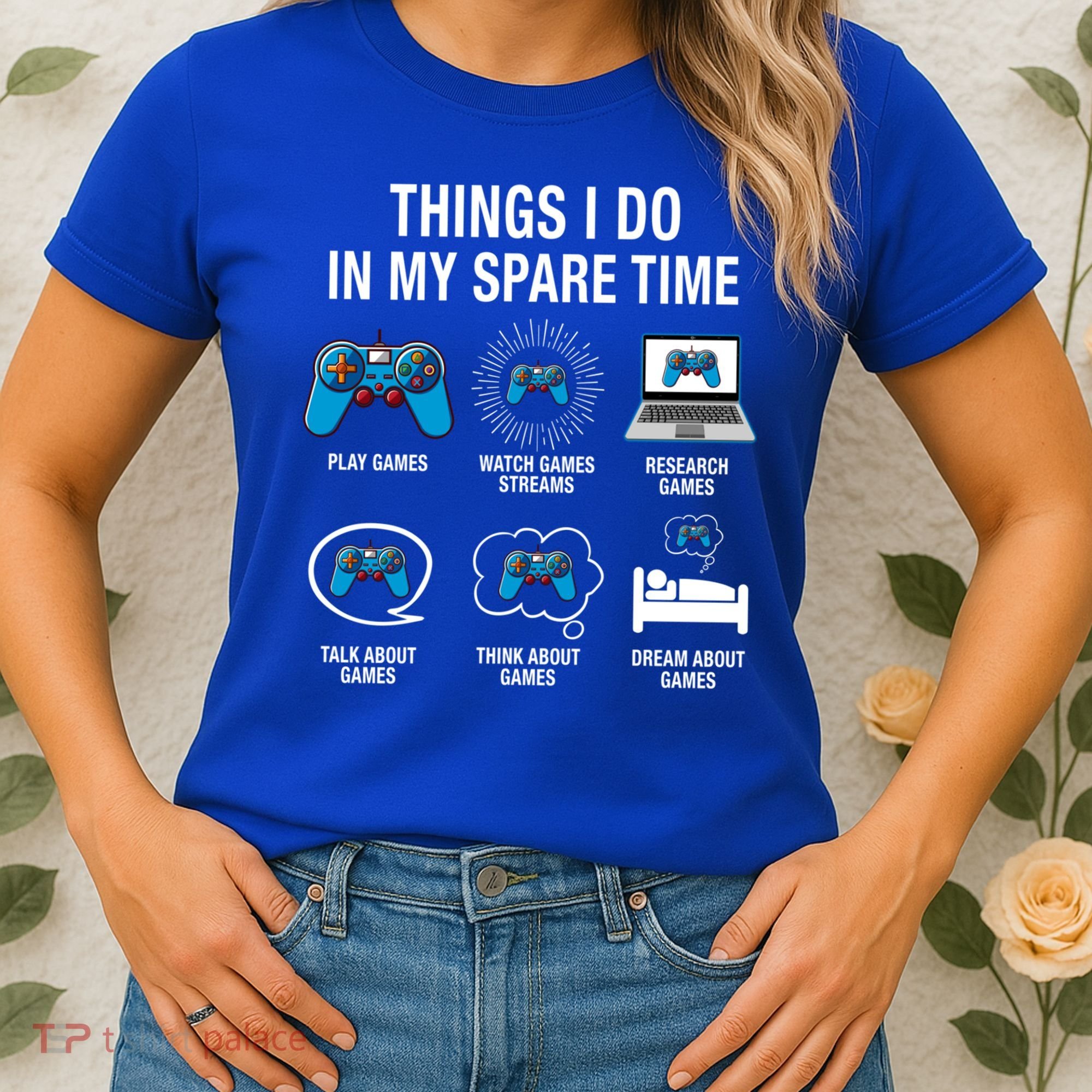 Things I Do In My Spare Time Funny Video Games Xmas Gamers Gift Women's T-Shirt