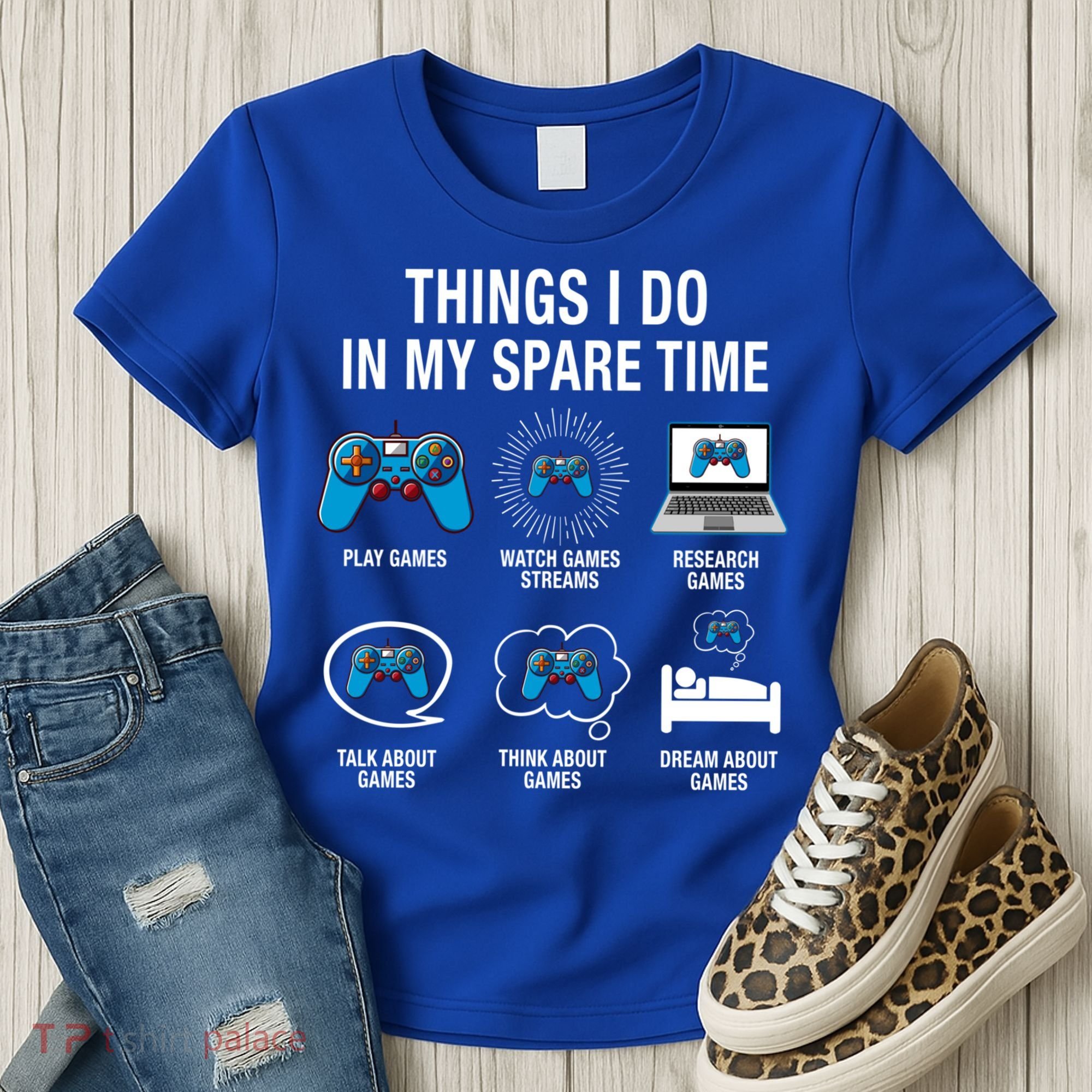 Things I Do In My Spare Time Funny Video Games Xmas Gamers Gift Women's T-Shirt
