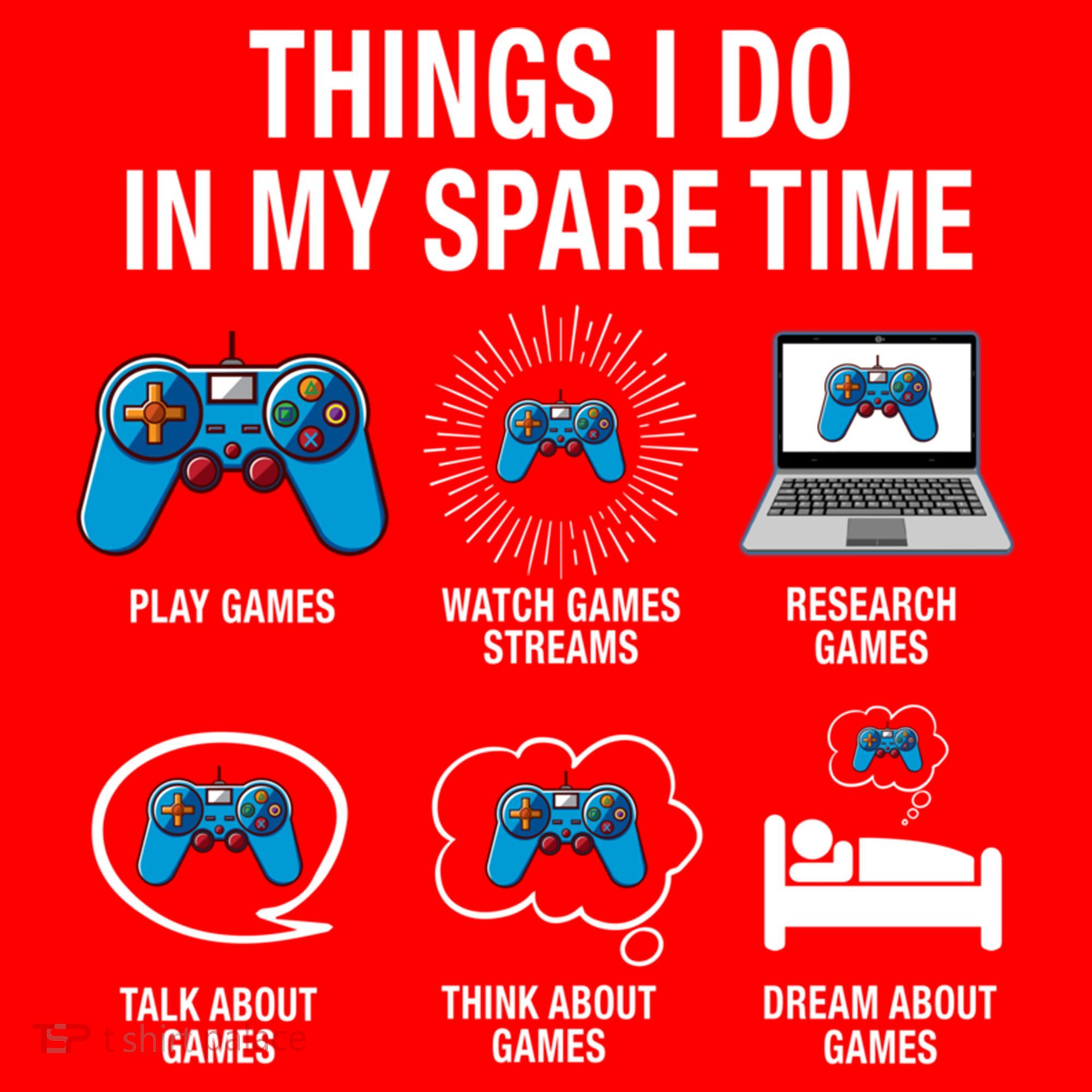 Things I Do In My Spare Time Funny Video Games Xmas Gamers Gift Santa Hat