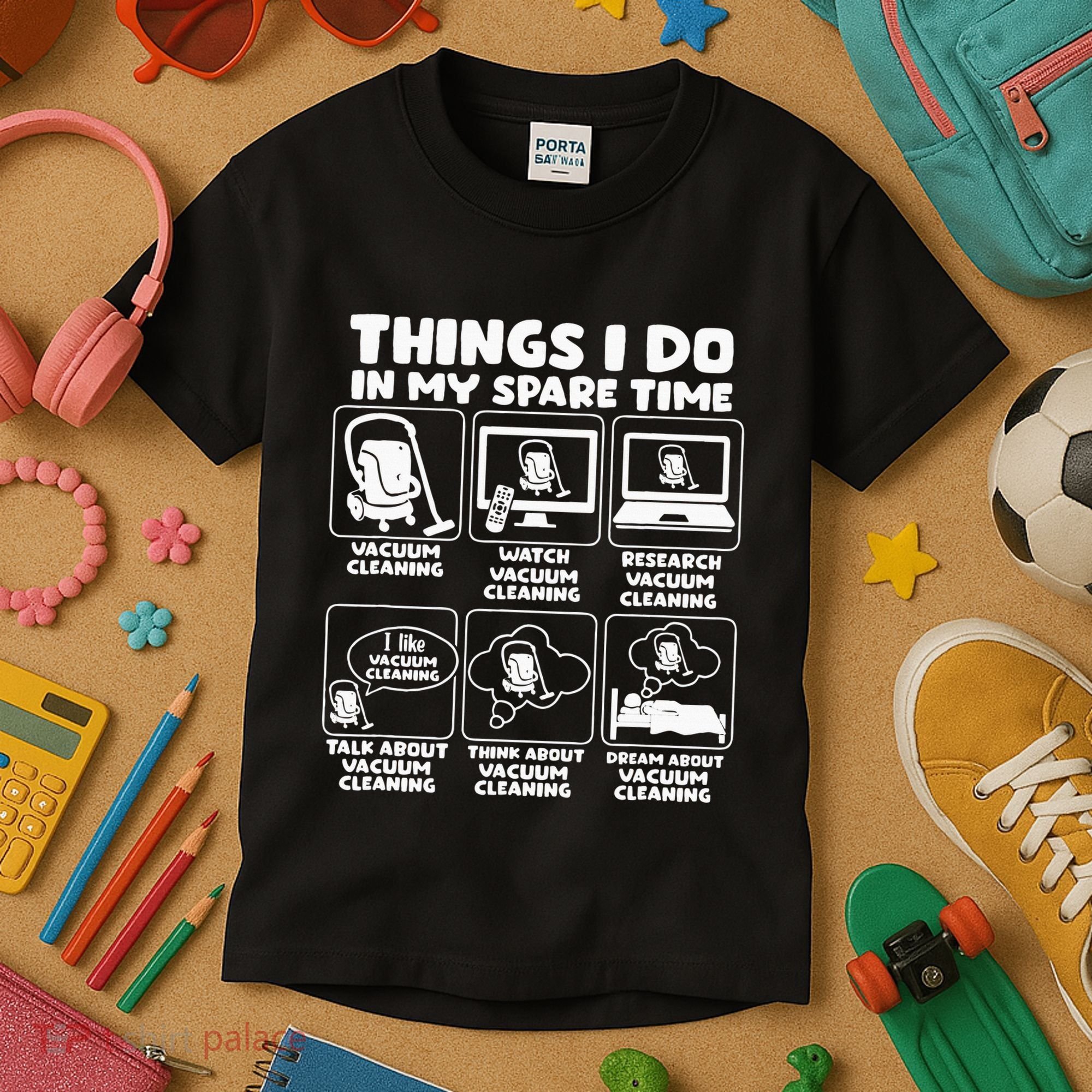 Things I Do In My Spare Time Vacuum Cleaning Kids T-Shirt