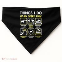 Things I Do In My Spare Time Goat Lover Funny USA-Made Doggie Bandana thumb 0