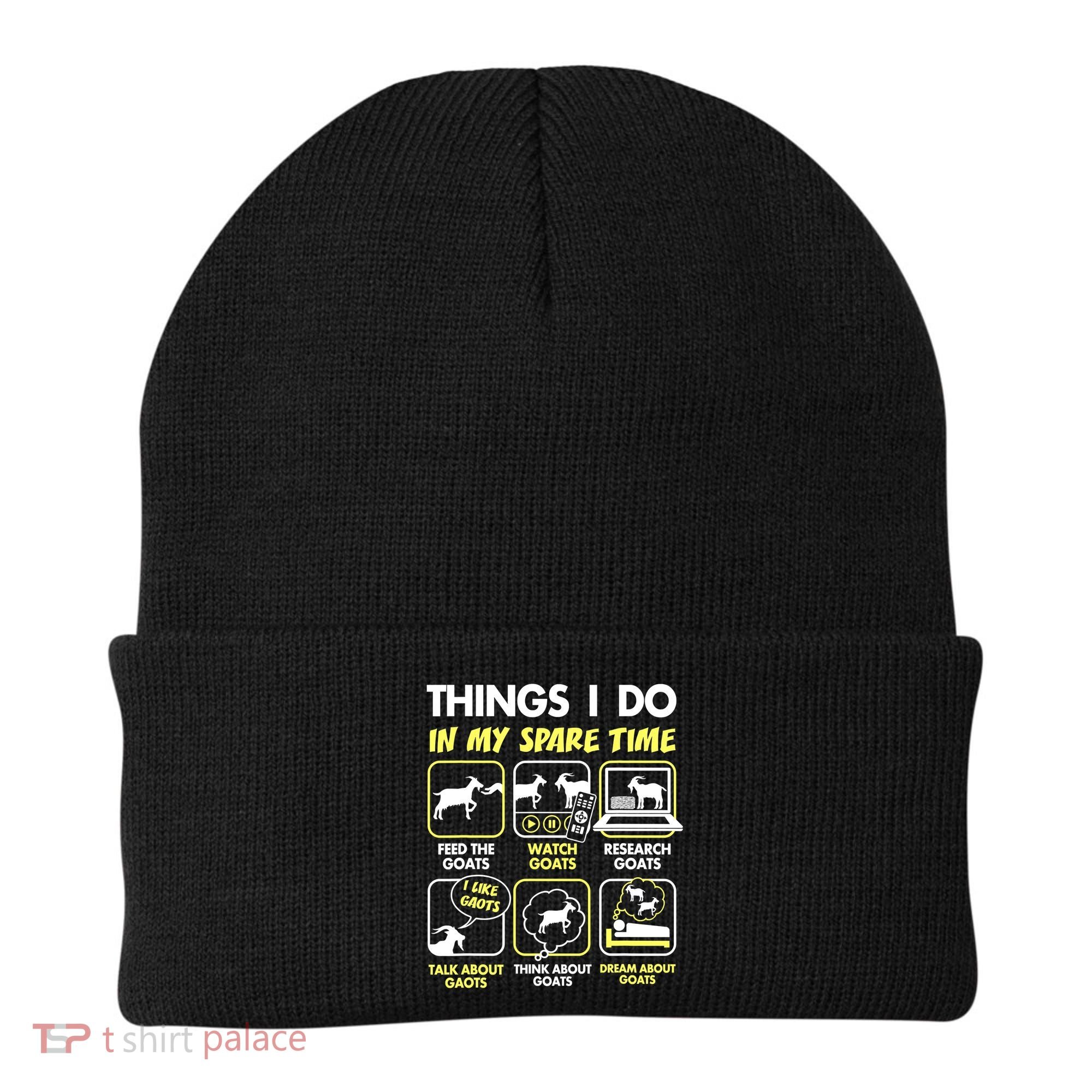 Things I Do In My Spare Time Goat Lover Funny Beanie