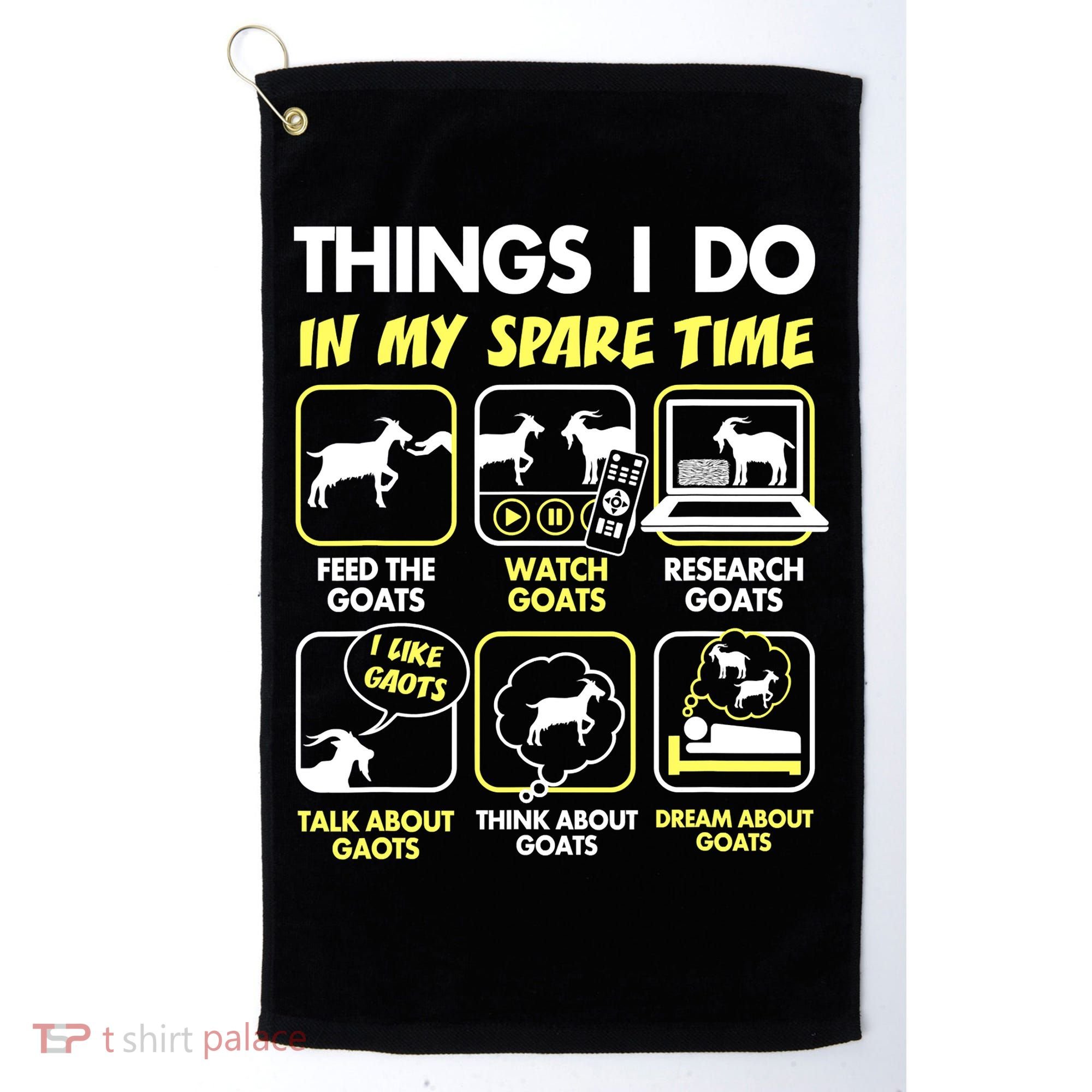 Things I Do In My Spare Time Goat Lover Funny Golf Towel