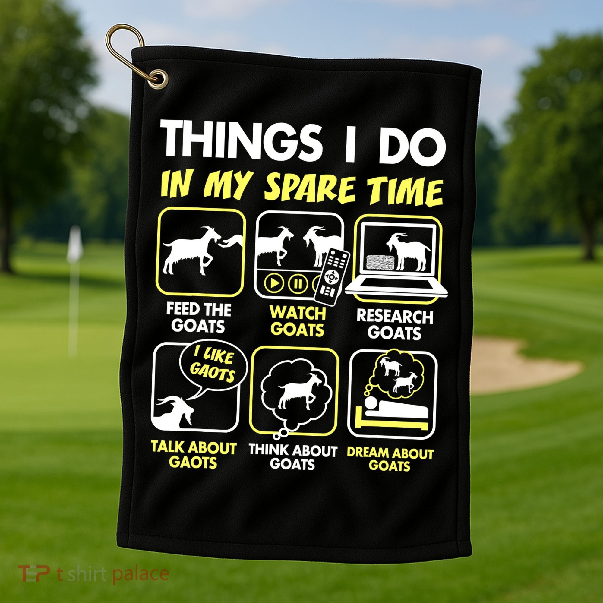 Things I Do In My Spare Time Goat Lover Funny Golf Towel