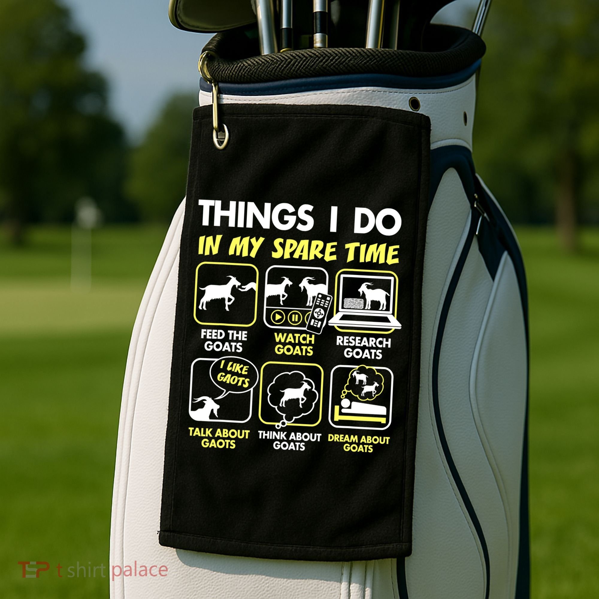 Things I Do In My Spare Time Goat Lover Funny Golf Towel