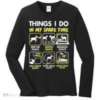 Things I Do In My Spare Time Goat Lover Funny Women's Long Sleeve Shirt thumb 0