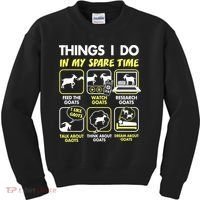 Things I Do In My Spare Time Goat Lover Funny Kids Sweatshirt thumb 0