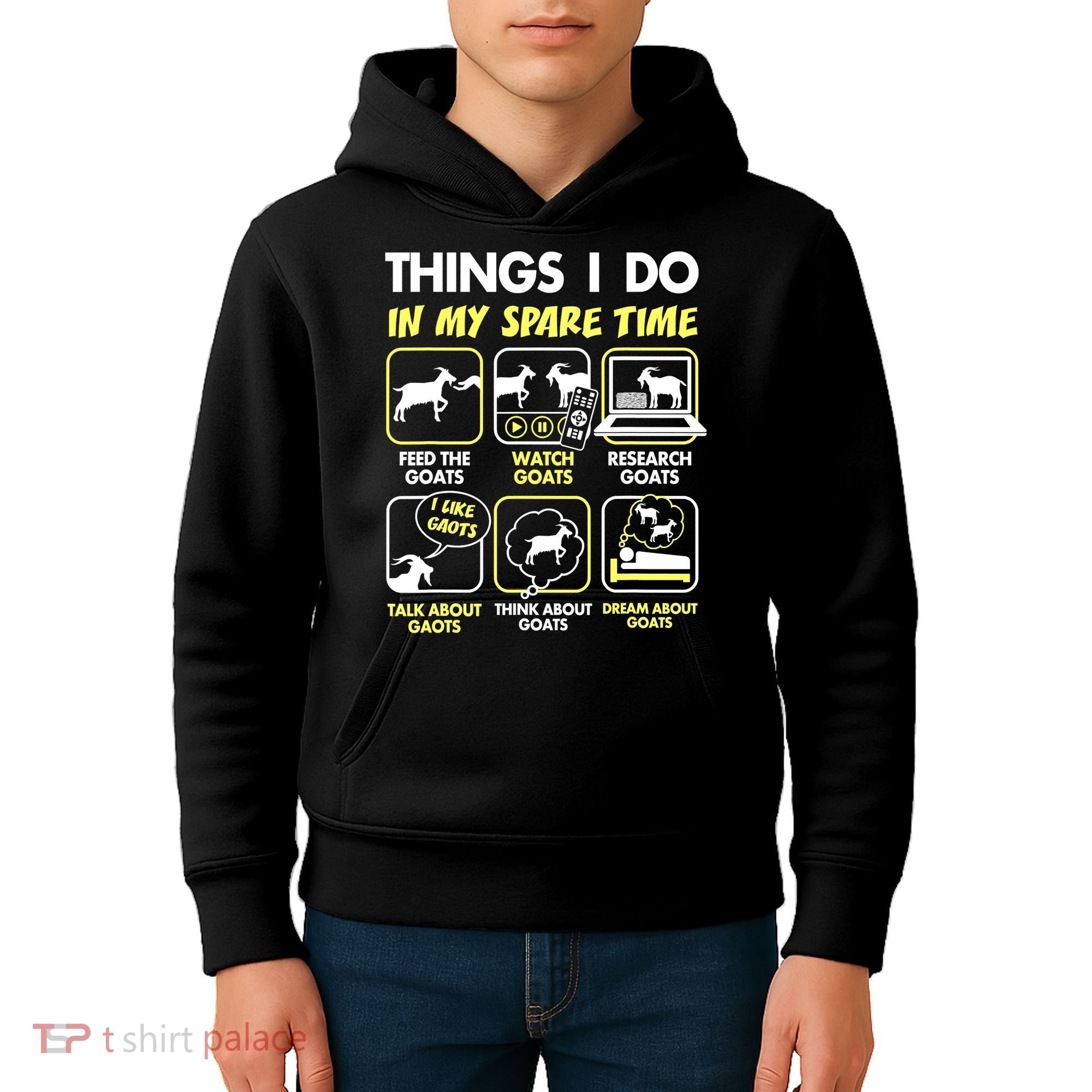 Things I Do In My Spare Time Goat Lover Funny Kids Hoodie