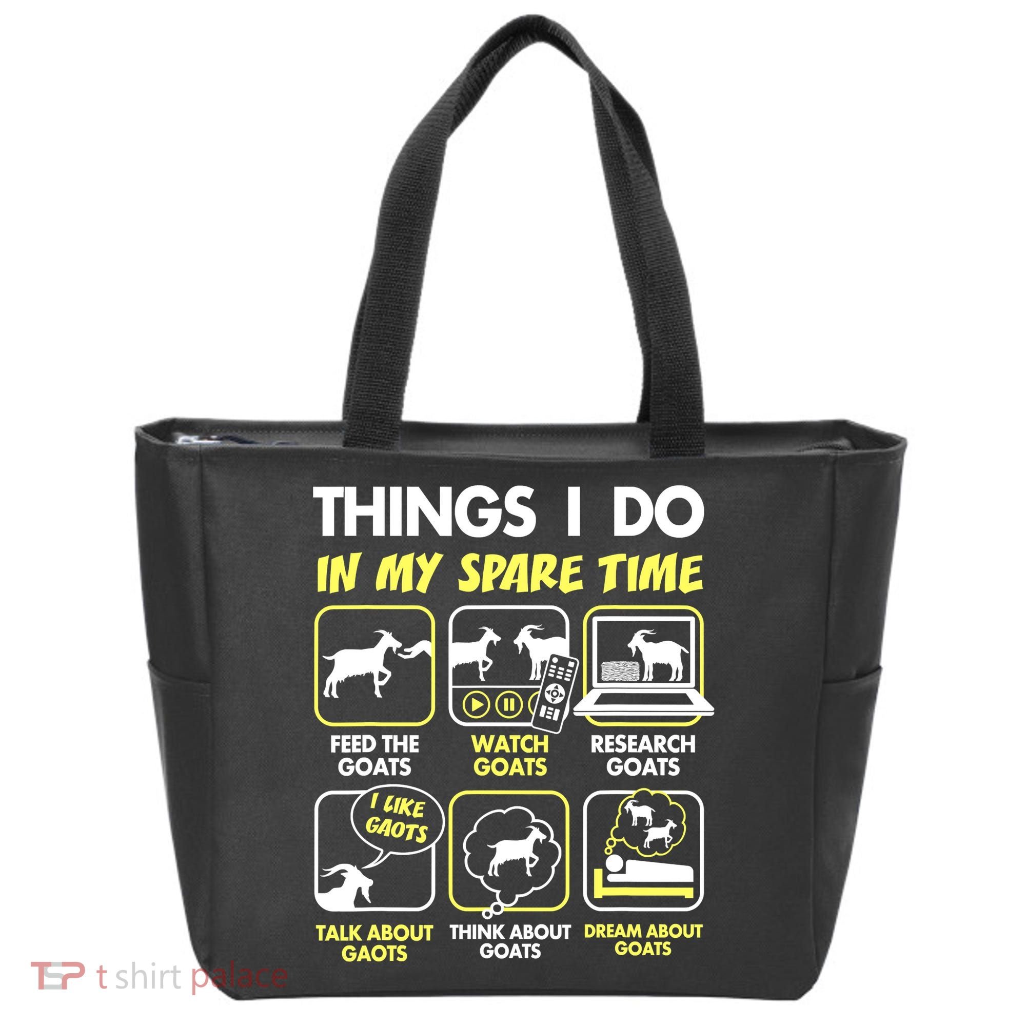 Things I Do In My Spare Time Goat Lover Funny Tote Bag