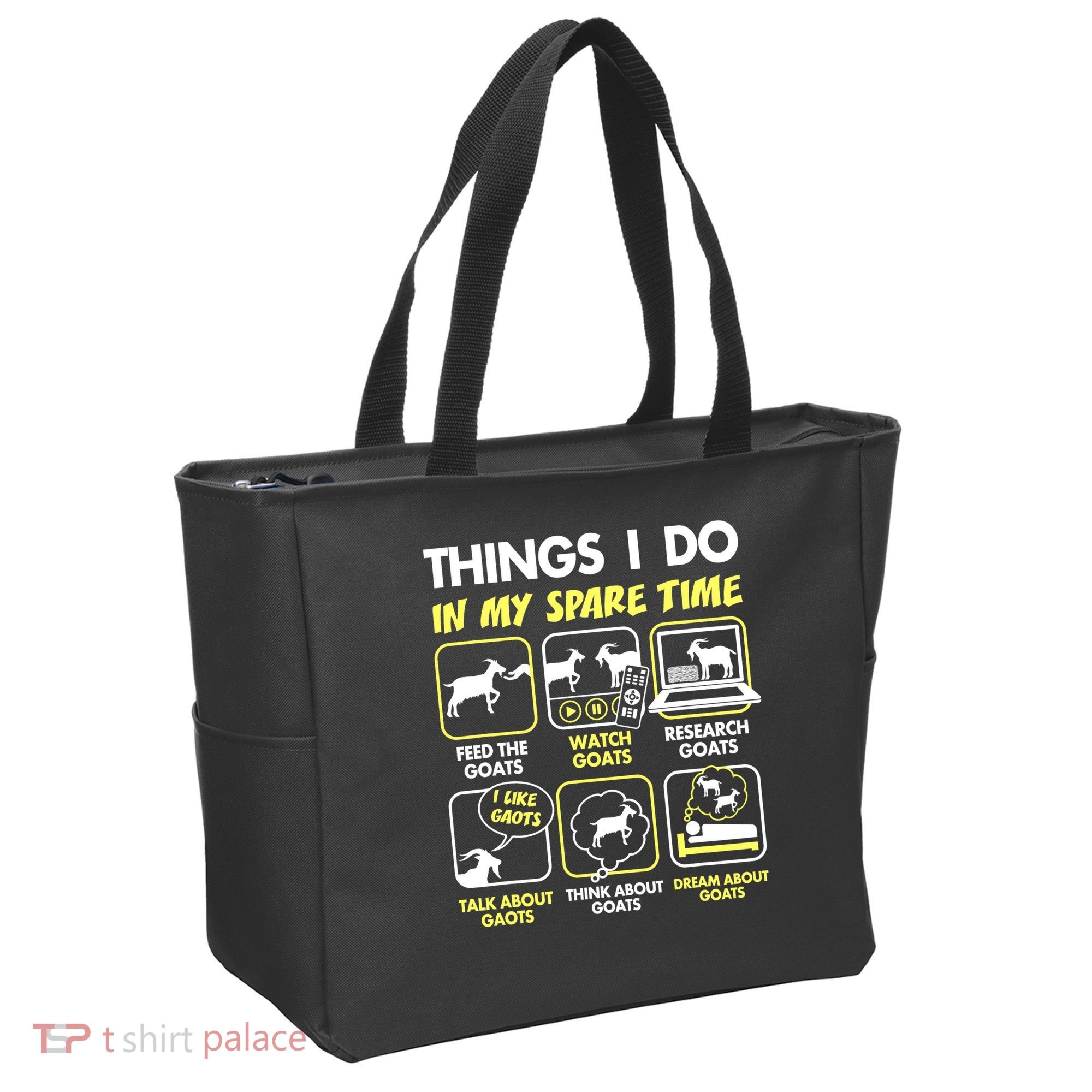 Things I Do In My Spare Time Goat Lover Funny Tote Bag