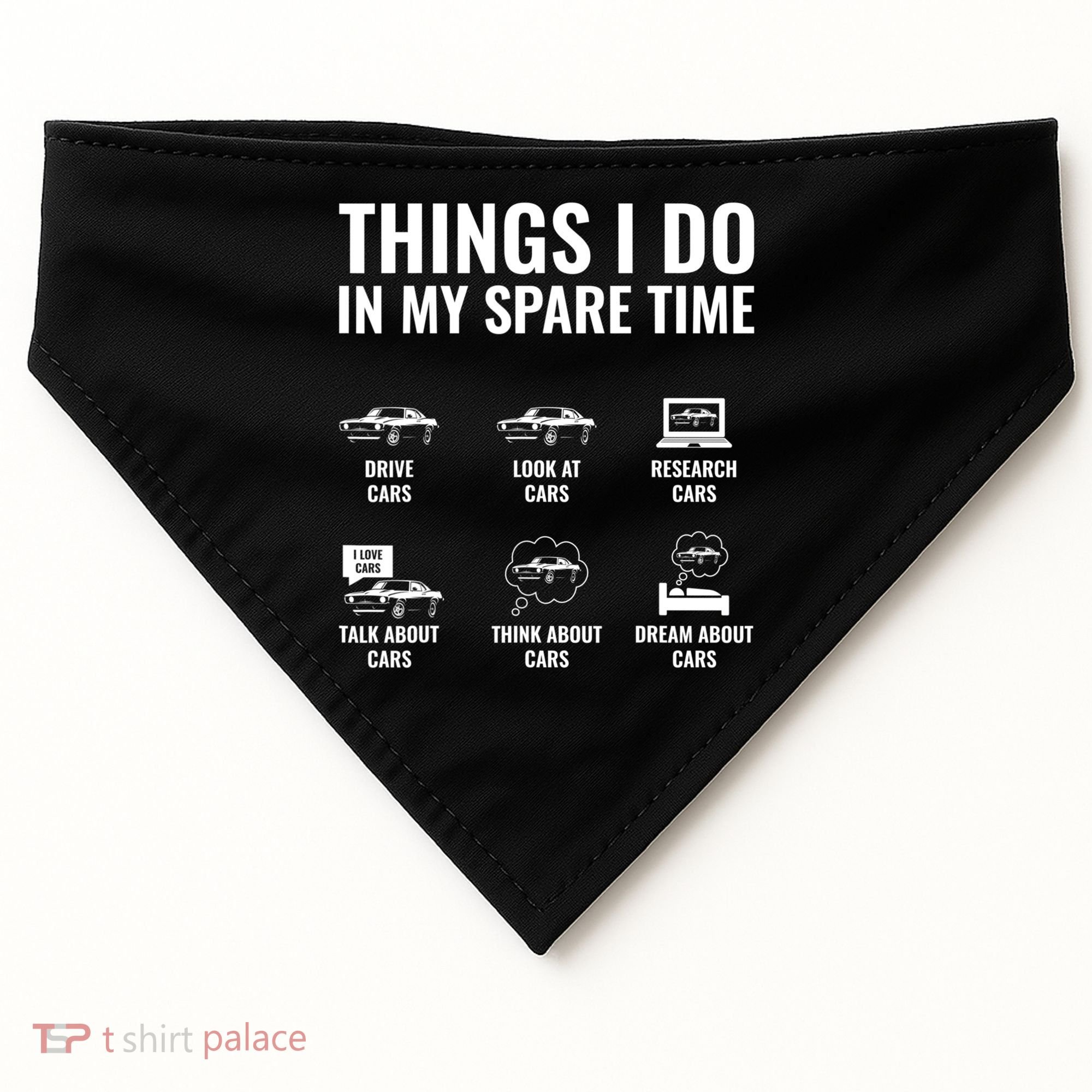 Things I Do In My Spare Time Funny Car Guy Car Enthusiast USA-Made Doggie Bandana