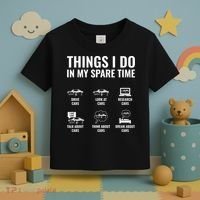 Things I Do In My Spare Time Funny Car Guy Car Enthusiast Toddler T-Shirt thumb 3