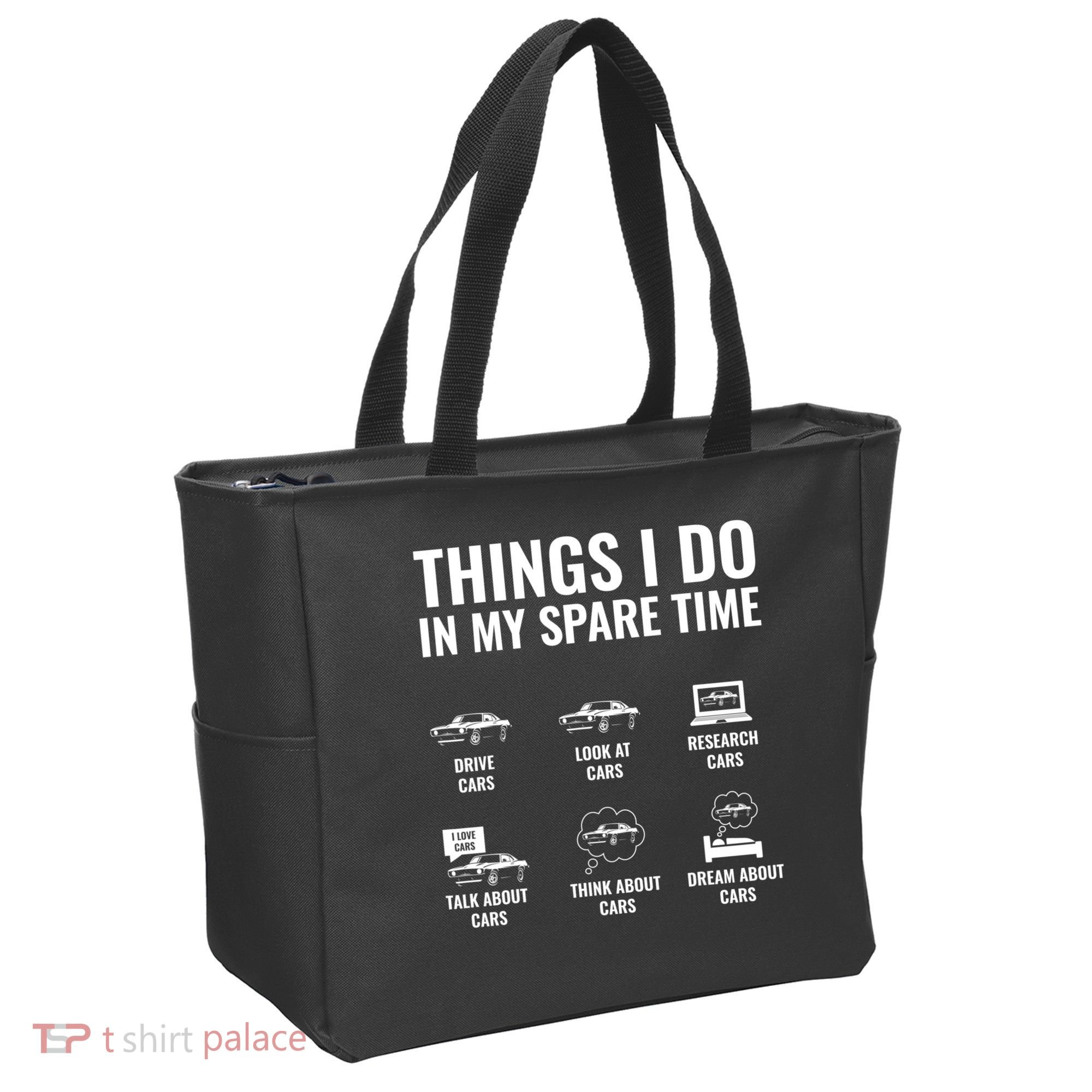 Things I Do In My Spare Time Funny Car Guy Car Enthusiast Tote Bag