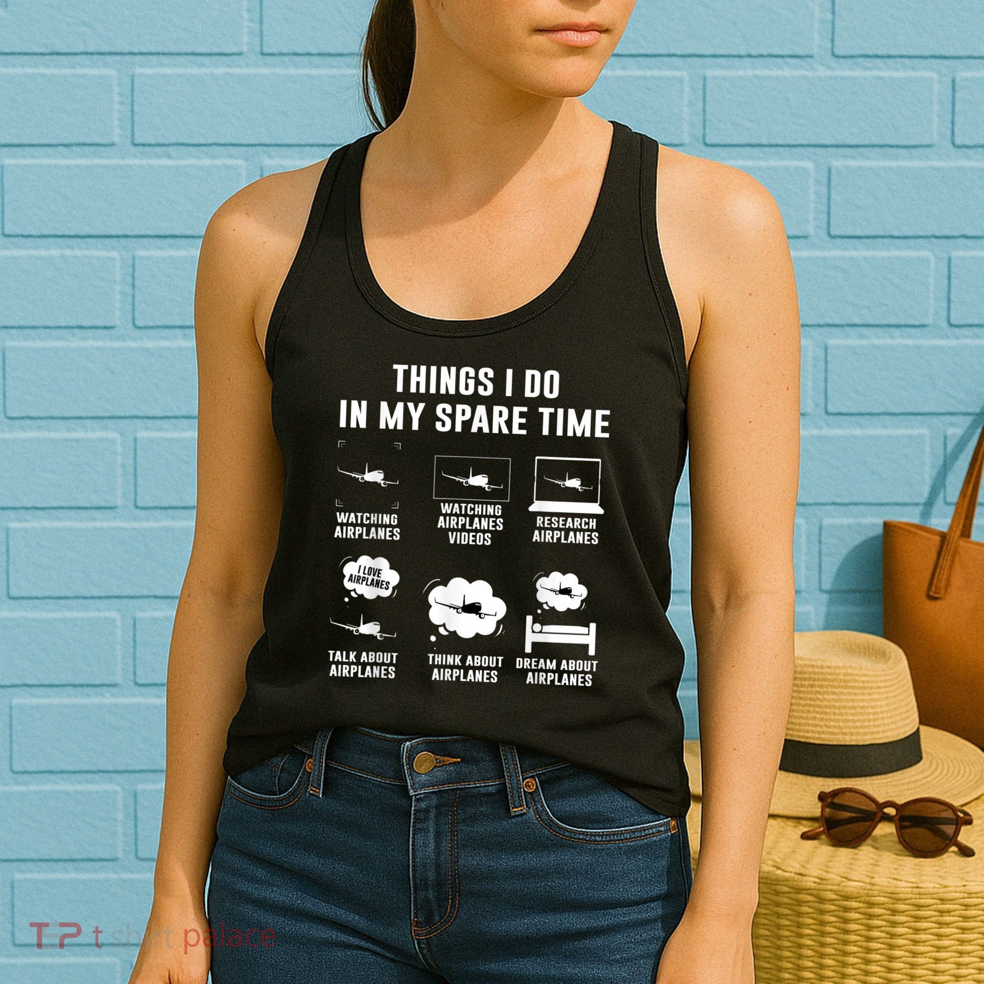Things I Do In My Spare Time Airplane Women's Tank Top