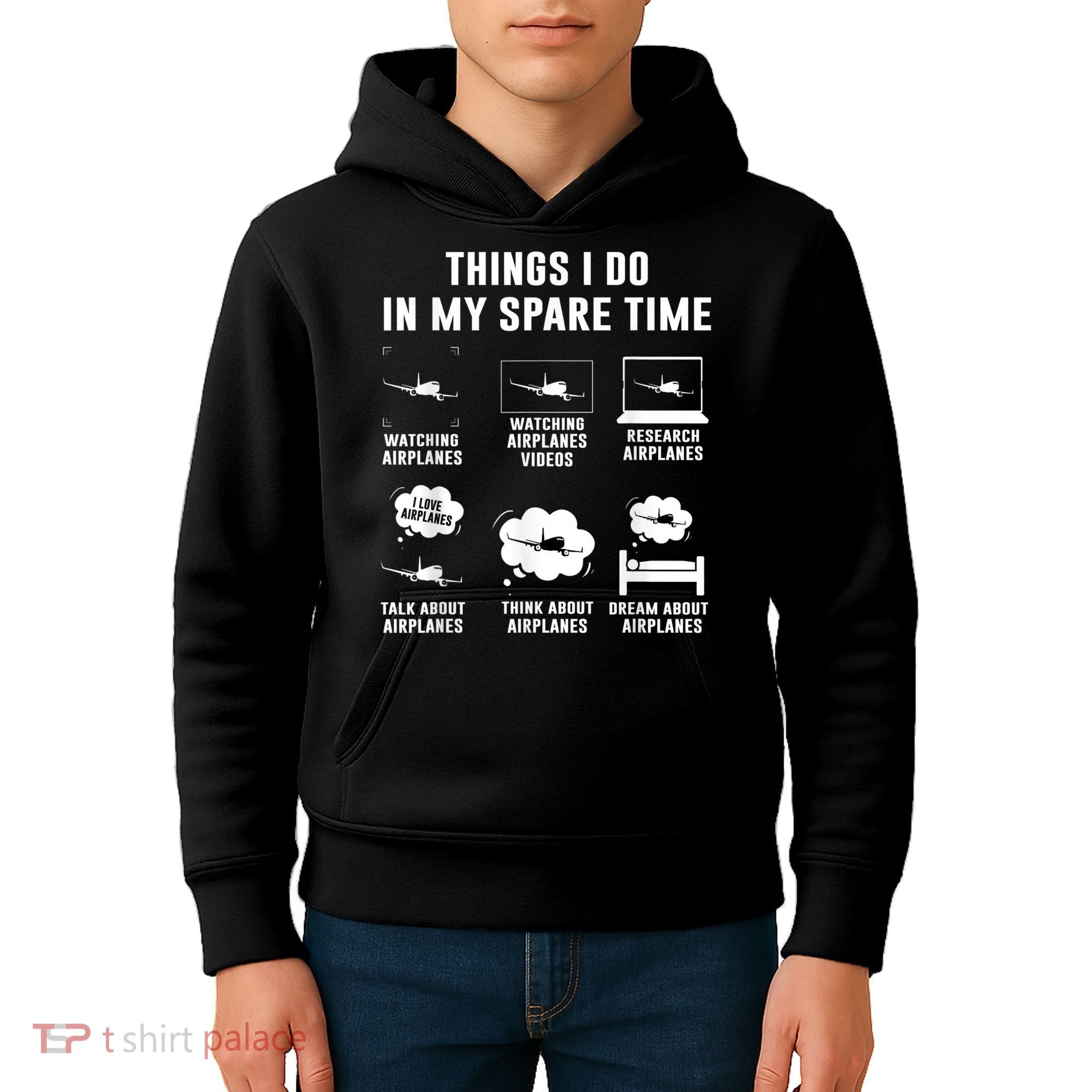Things I Do In My Spare Time Airplane Kids Hoodie