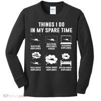 Things I Do In My Spare Time Airplane Kids Long Sleeve Shirt thumb 0