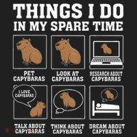 Things I Do In My Spare Time Capybara Funny Rodent Beanie thumb 2