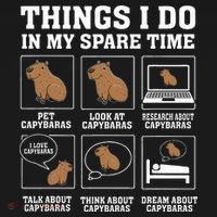Things I Do In My Spare Time Capybara Funny Rodent Women's Hoodie thumb 2
