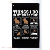 Things I Do In My Spare Time Capybara Funny Rodent Golf Towel thumb 0