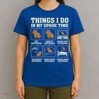 Things I Do In My Spare Time Capybara Funny Rodent T-Shirt thumb 4