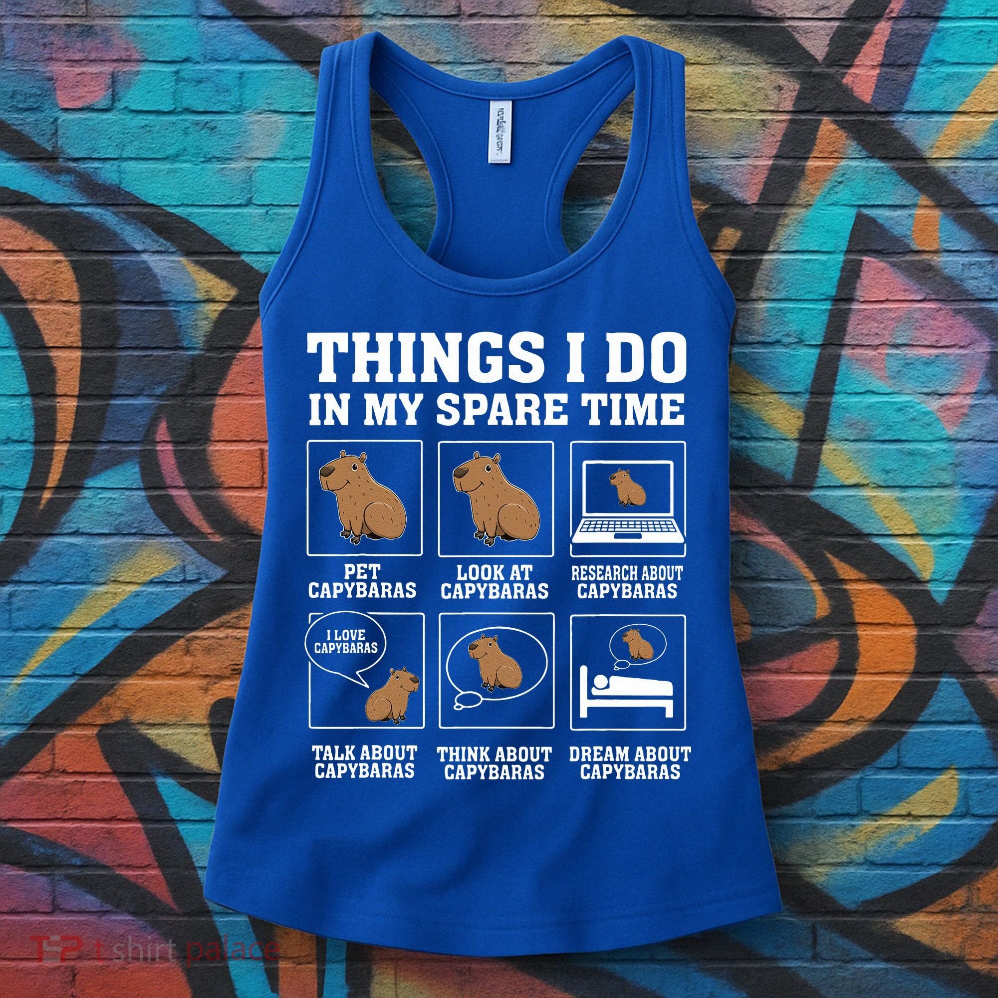 Things I Do In My Spare Time Capybara Funny Rodent Women's Tank Top