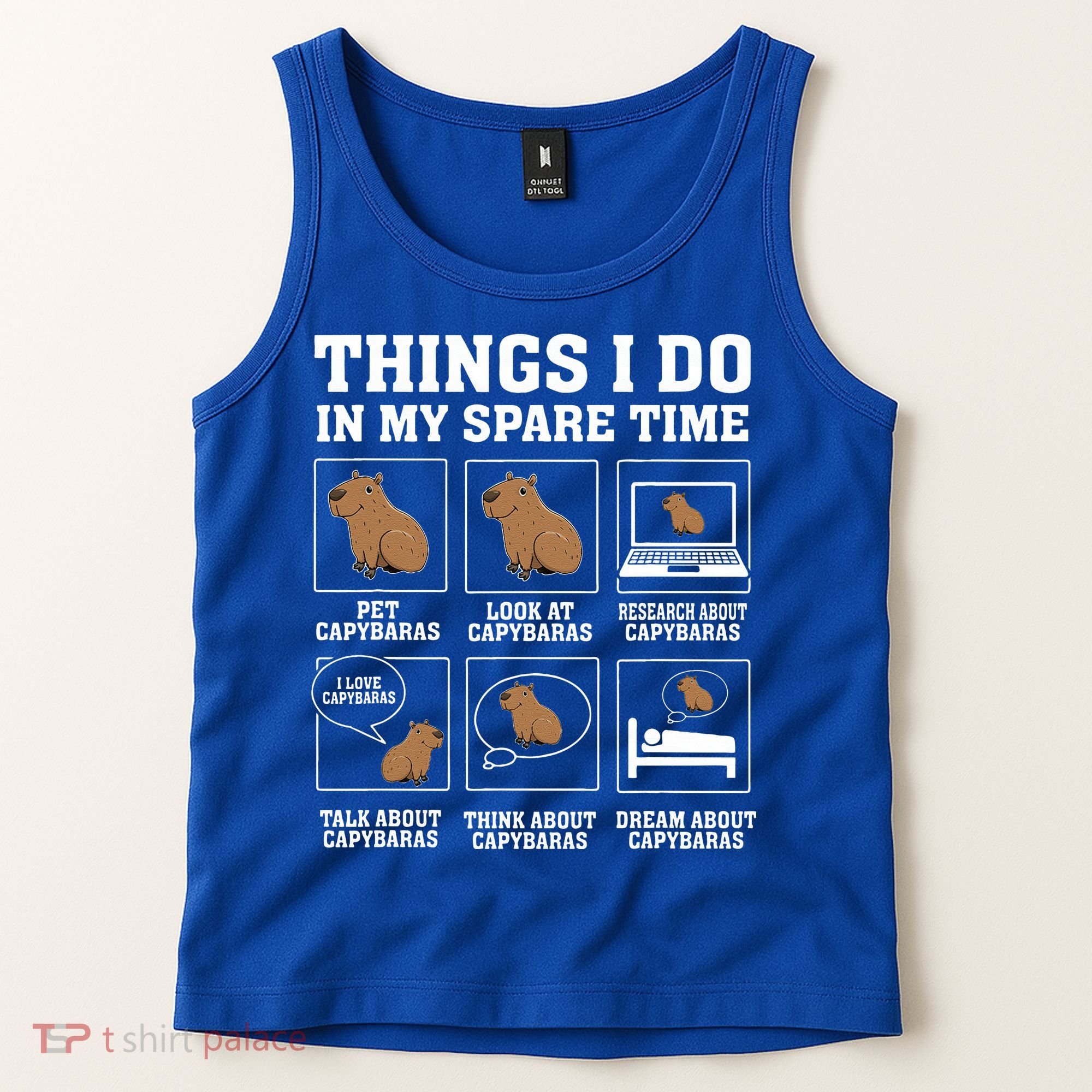 Things I Do In My Spare Time Capybara Funny Rodent Tank Top