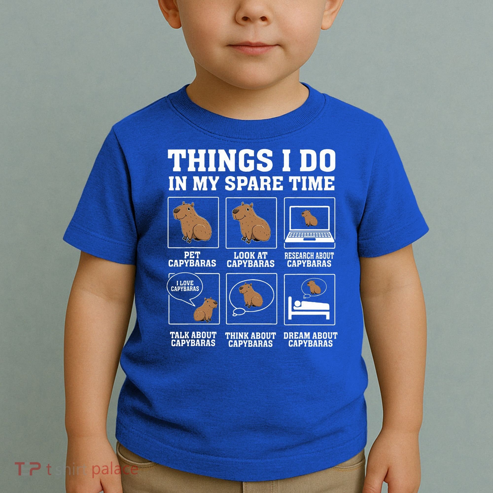 Things I Do In My Spare Time Capybara Funny Rodent Toddler T-Shirt
