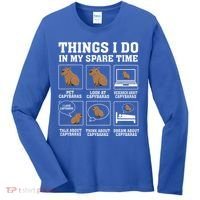 Things I Do In My Spare Time Capybara Funny Rodent Women's Long Sleeve Shirt thumb 0