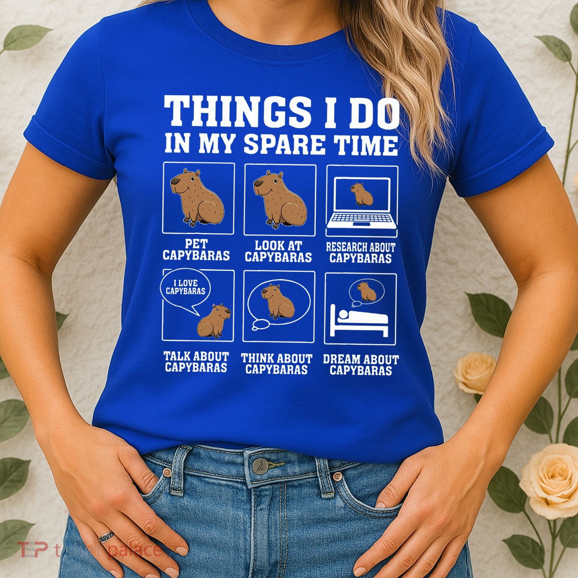 Things I Do In My Spare Time Capybara Funny Rodent Women's T-Shirt