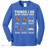 Things I Do In My Spare Time Capybara Funny Rodent Kids Long Sleeve Shirt thumb 0