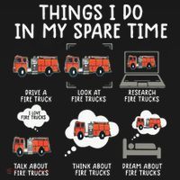Things I Do In My Spare Time Funny Fire Truck Firefighter Women's Hoodie thumb 2