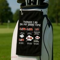 Things I Do In My Spare Time Funny Fire Truck Firefighter Golf Towel thumb 2