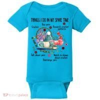 Thing I Do In My Spare Time Crochet Funny Crocheting Great Gift Baby Bodysuit thumb 0