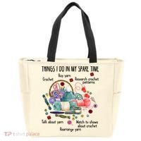 Thing I Do In My Spare Time Crochet Funny Crocheting Great Gift Tote Bag thumb 0