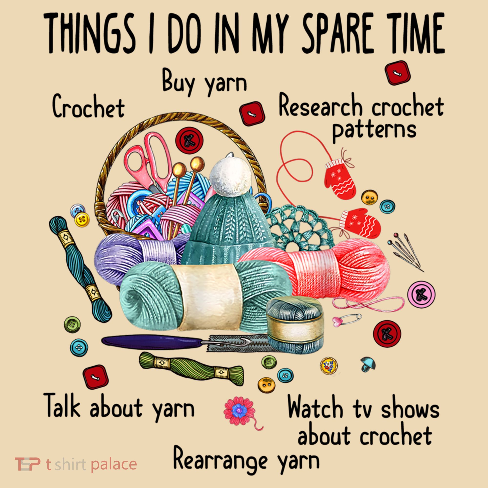 Thing I Do In My Spare Time Crochet Funny Crocheting Great Gift Tote Bag