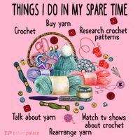 Thing I Do In My Spare Time Crochet Funny Crocheting Great Gift Coaster thumb 2