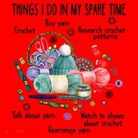 Thing I Do In My Spare Time Crochet Funny Crocheting Great Gift Santa Hat thumb 1