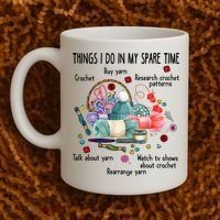 Thing I Do In My Spare Time Crochet Funny Crocheting Great Gift Coffee Mug thumb 2