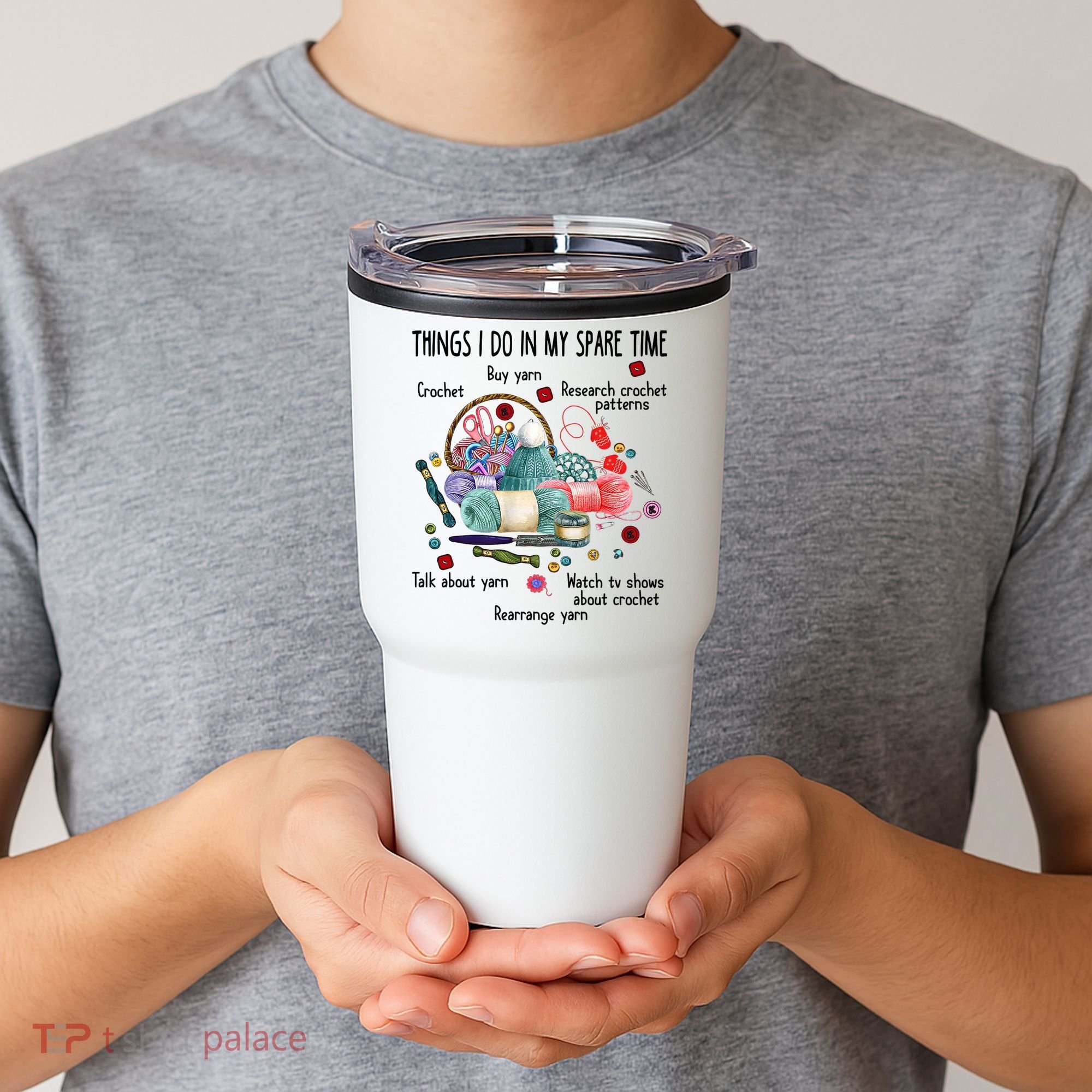 Thing I Do In My Spare Time Crochet Funny Crocheting Great Gift Tumbler