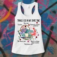 Thing I Do In My Spare Time Crochet Funny Crocheting Great Gift Women's Tank Top thumb 3