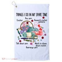 Thing I Do In My Spare Time Crochet Funny Crocheting Great Gift Golf Towel thumb 0
