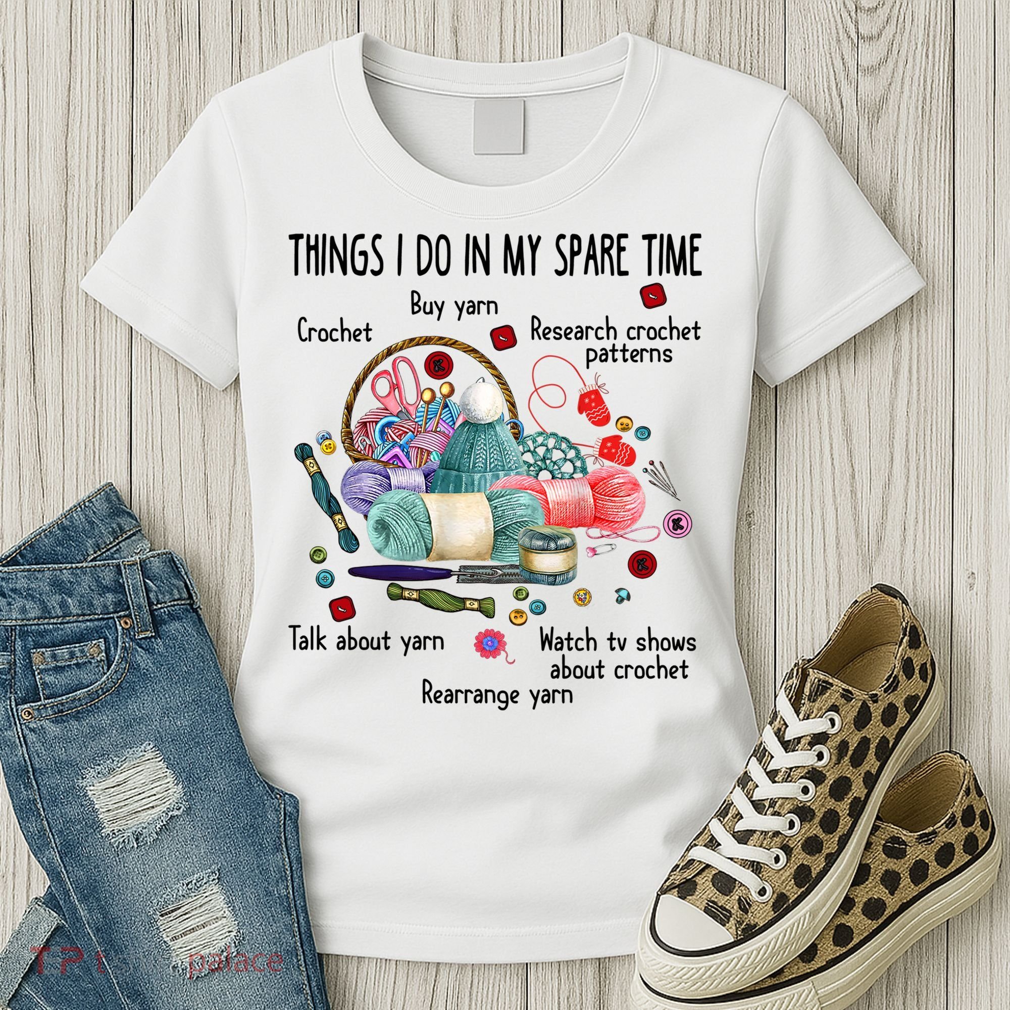 Thing I Do In My Spare Time Crochet Funny Crocheting Great Gift Women's T-Shirt