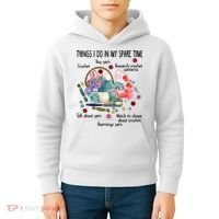Thing I Do In My Spare Time Crochet Funny Crocheting Great Gift Kids Hoodie thumb 4