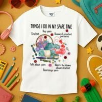 Thing I Do In My Spare Time Crochet Funny Crocheting Great Gift Kids T-Shirt thumb 3