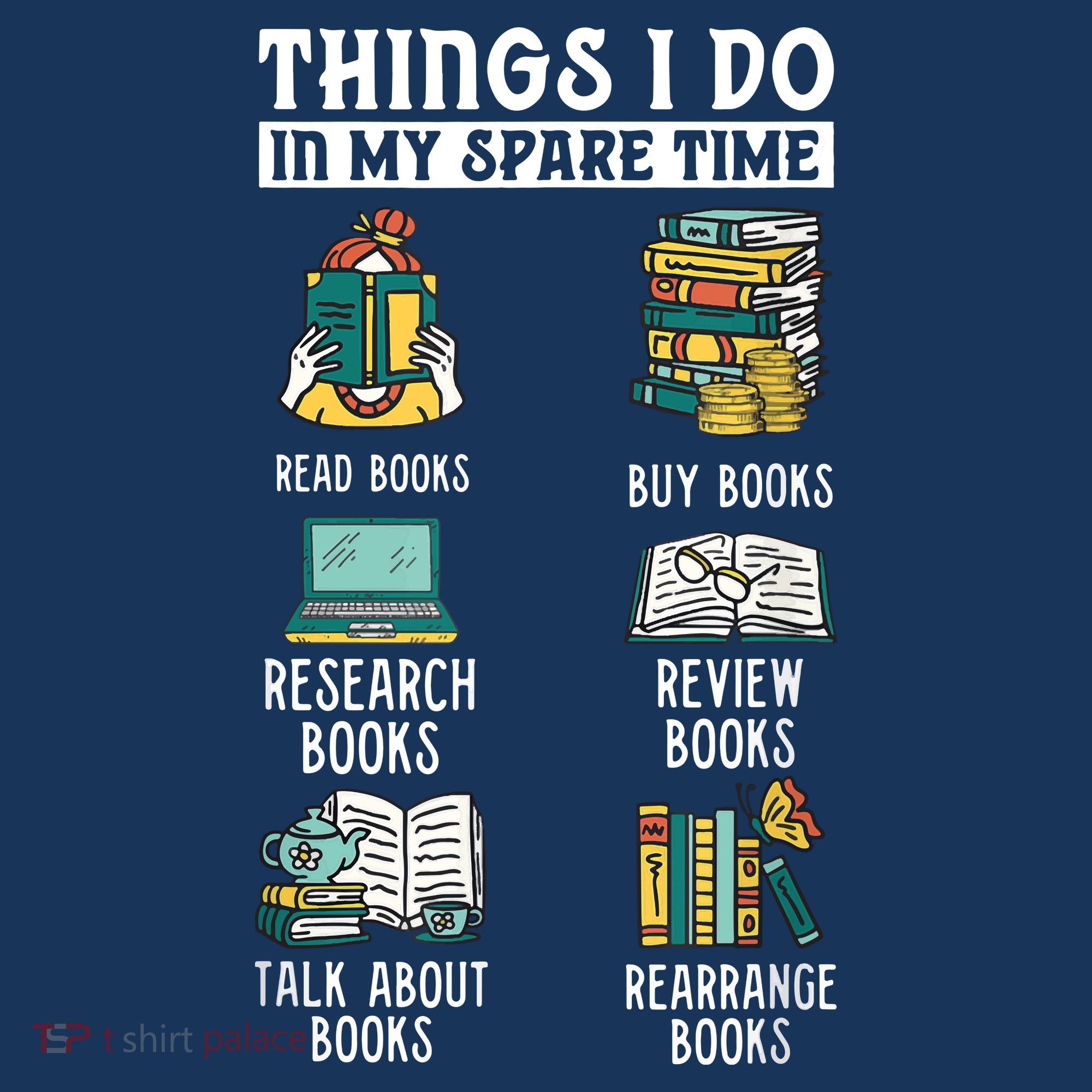 Things I Do In My Spare Time Read Books Funny Books Lover Hoodie