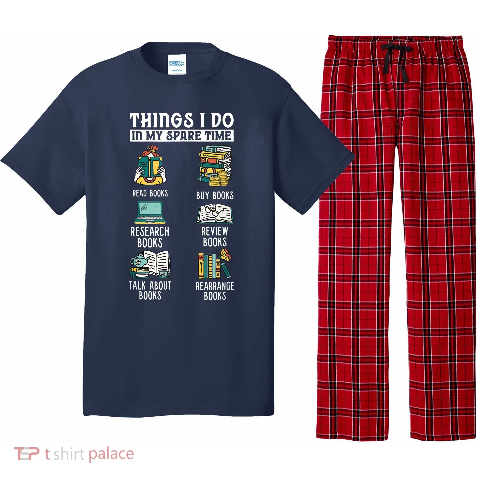 Things I Do In My Spare Time Read Books Funny Books Lover Pajama Set