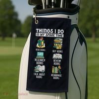 Things I Do In My Spare Time Read Books Funny Books Lover Golf Towel thumb 2