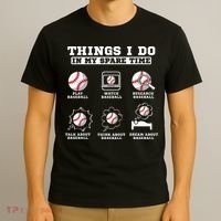 Things I Do In My Spare Time Funny Baseball Lover Costume T-Shirt thumb 3