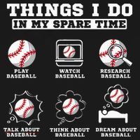 Things I Do In My Spare Time Funny Baseball Lover Costume Women's Hoodie thumb 2