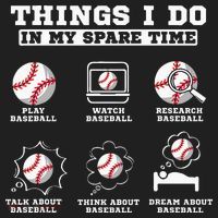 Things I Do In My Spare Time Funny Baseball Lover Costume Golf Towel thumb 3